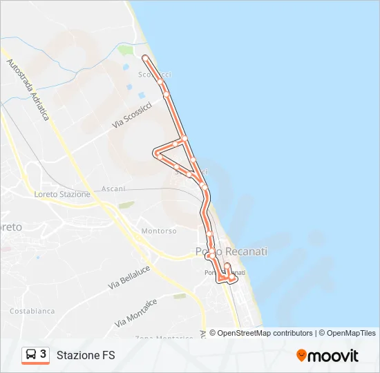 3 Bus Line Map