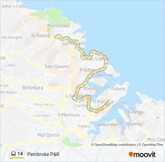 14 Bus Line Map
