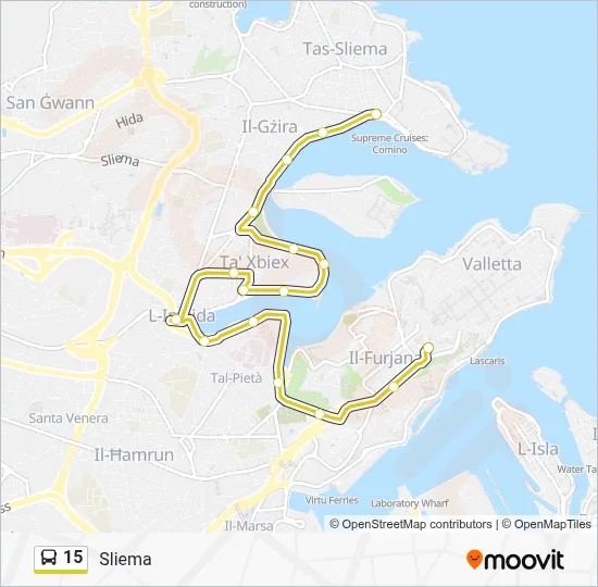 Percorso linea bus 15