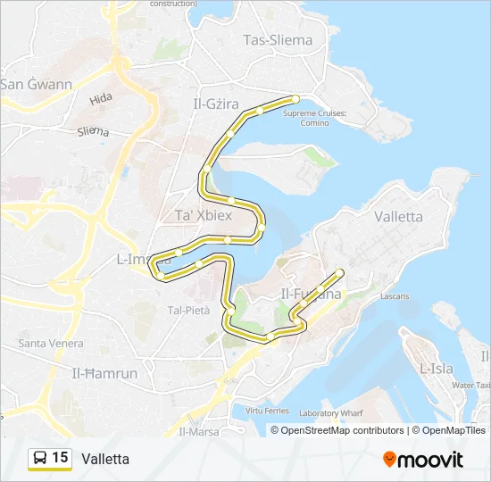 15 Bus Line Map