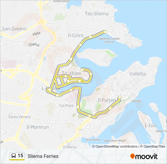 15 Bus Line Map