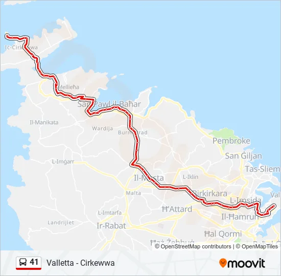 Percorso linea bus 41