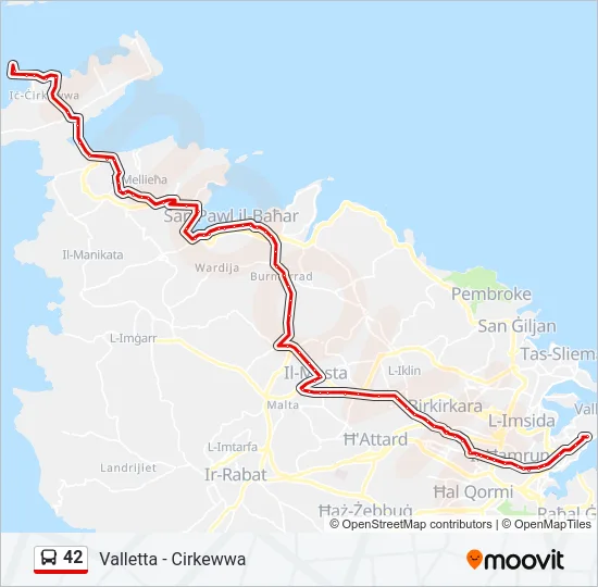 Percorso linea bus 42