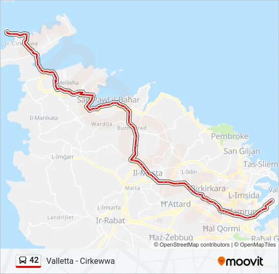 Percorso linea bus 42