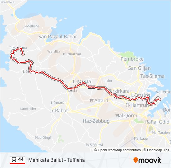 Percorso linea bus 44