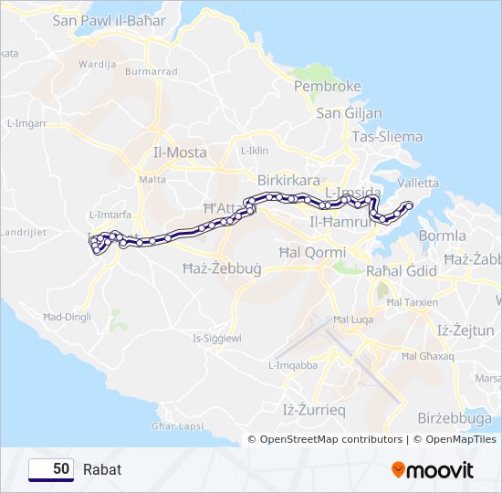50 bus Line Map