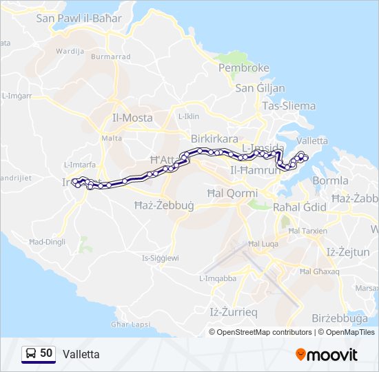 50 bus Line Map