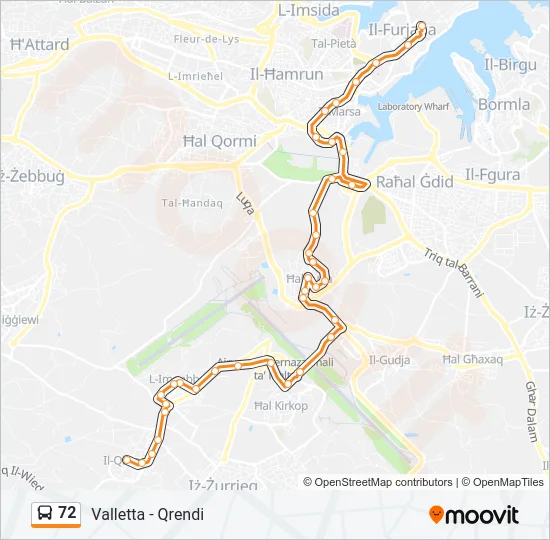 72 Bus Line Map