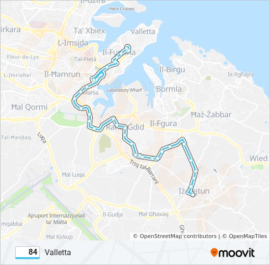 84 bus Line Map