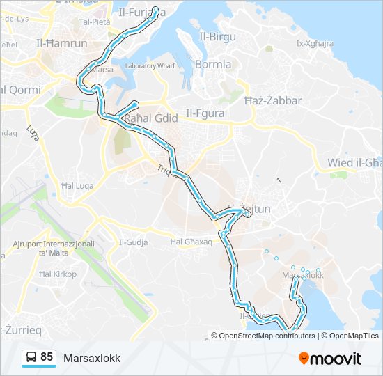 85 bus Line Map