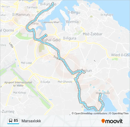 85 Bus Line Map