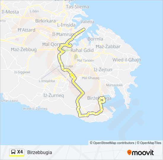 X4 bus Line Map