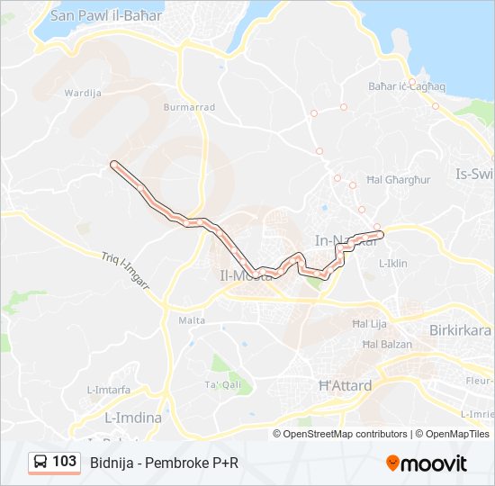 Percorso linea bus 103