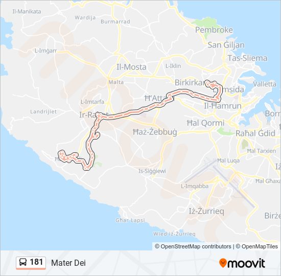 181 bus Line Map