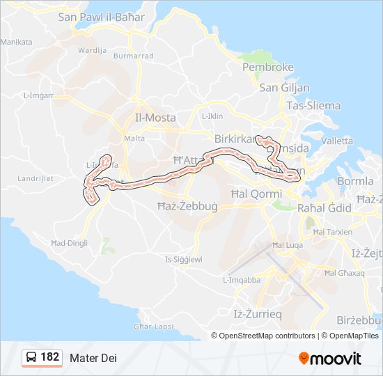 Percorso linea bus 182