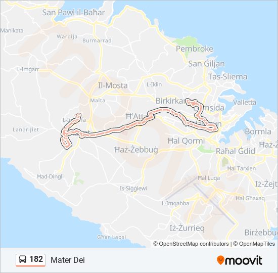 182 bus Line Map
