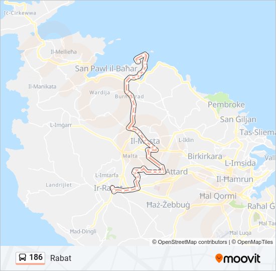 Percorso linea bus 186