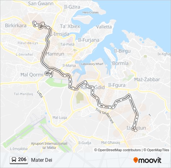 206 bus Line Map