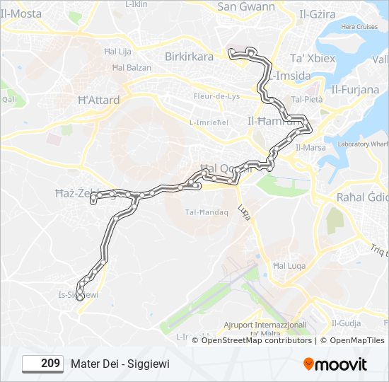 209 Route Schedules, Stops & Maps Siggiewi (Updated)