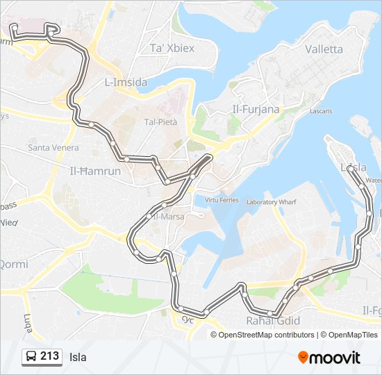 Percorso linea bus 213