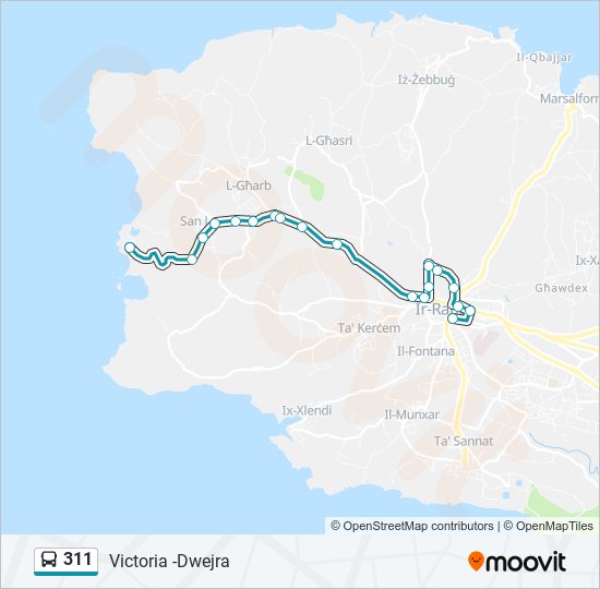 Percorso linea bus 311