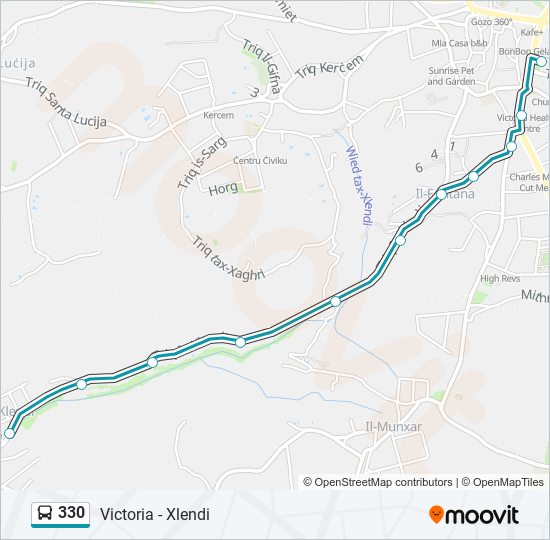 Percorso linea bus 330