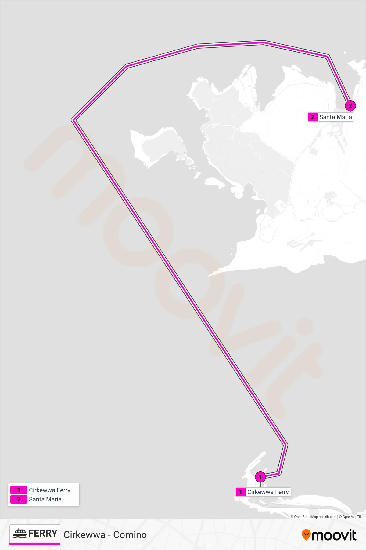 Linea FERRY navigazione (Santa Maria) - Percorsi e fermate sulla mappa