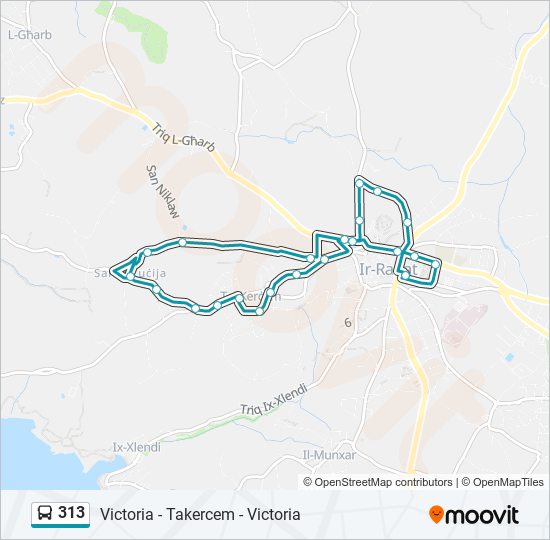 Percorso linea bus 313