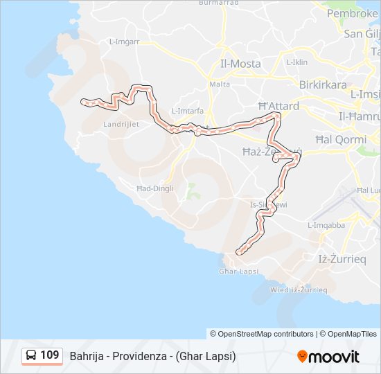 Percorso linea bus 109