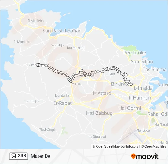 Percorso linea bus 238