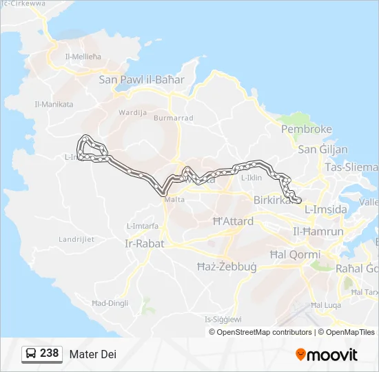Percorso linea bus 238