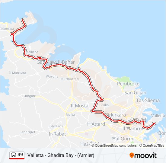 Percorso linea bus 49