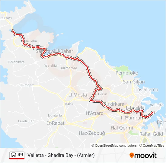Percorso linea bus 49