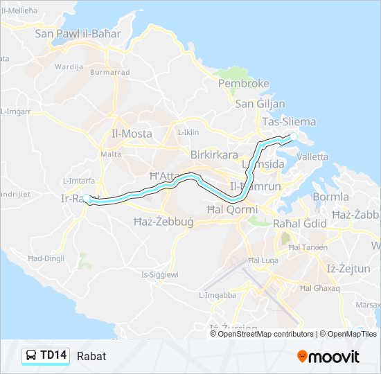 TD14 bus Line Map