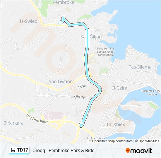 TD17 bus Line Map