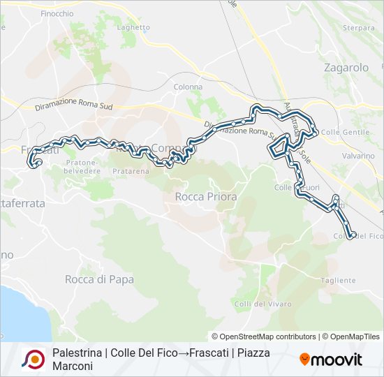 Percorso linea bus COTRAL