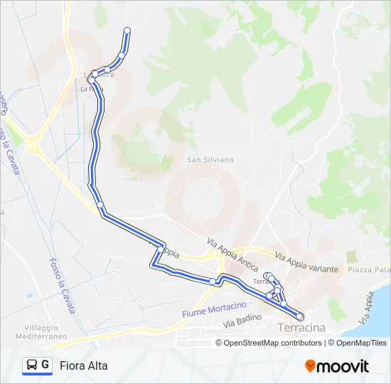 G Bus Line Map