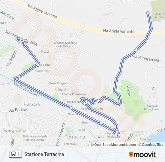 Percorso linea bus L