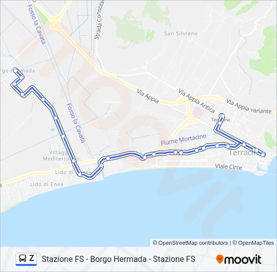 Z Bus Line Map