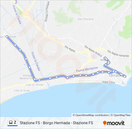 Z Bus Line Map