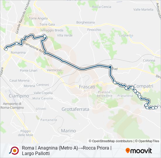 Linea Cotral: Orari, Fermate E Mappe - Roma | Anagnina (Metro A)‎→Rocca ...