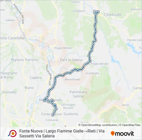 Percorso linea bus COTRAL