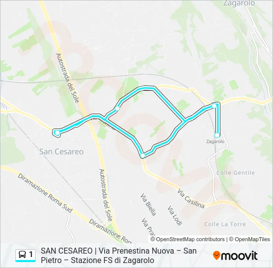 1 Bus Line Map