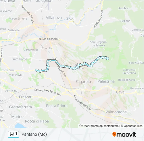 Percorso linea bus 1
