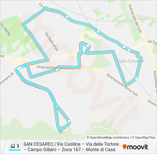 3 Bus Line Map