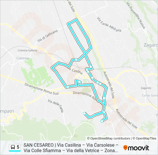 5 Bus Line Map