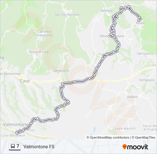 Percorso linea bus 7