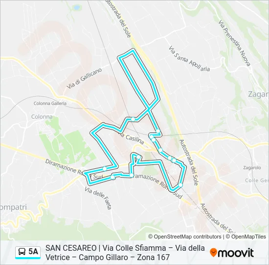 5A Bus Line Map