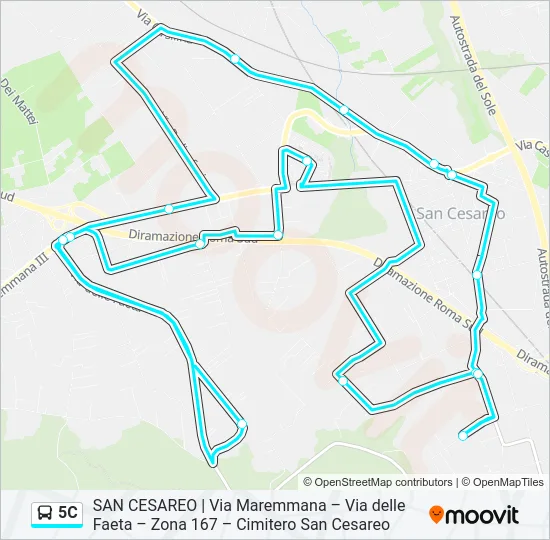 5C Bus Line Map