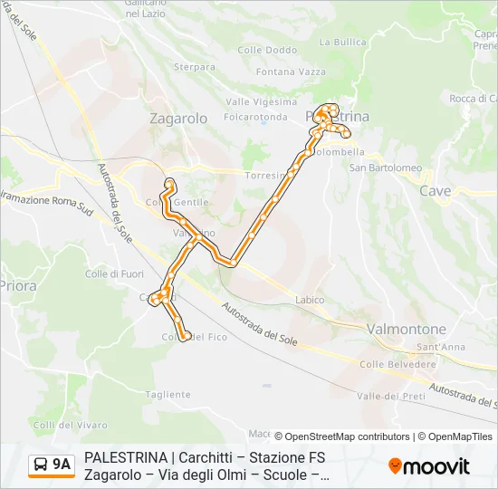 9A Bus Line Map